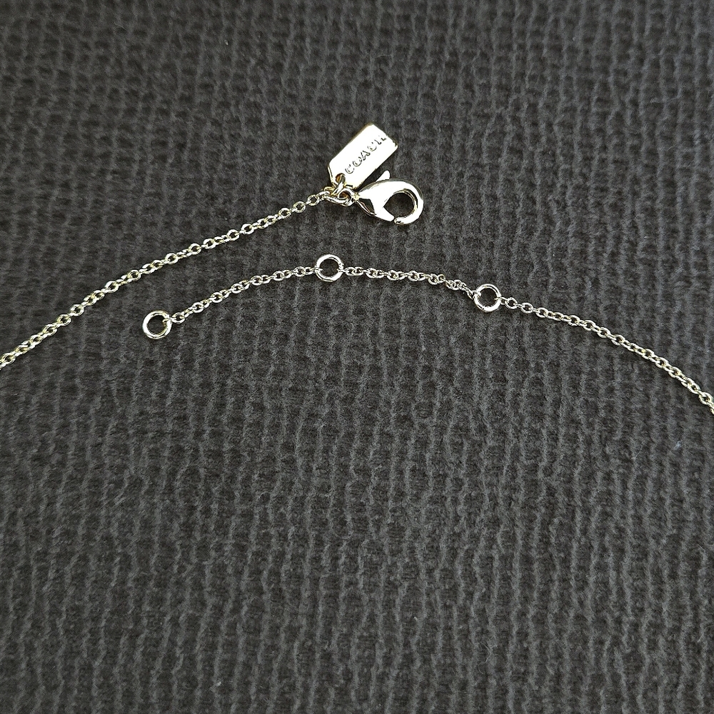 Coach Raised Gold💛 Slider Disc💿 Pendant Necklace - NIB - Picture 13 of 16